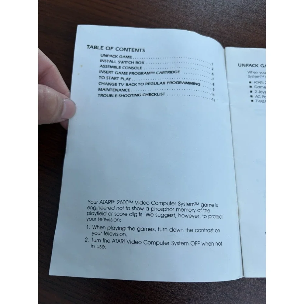 INSTRUCTION MANUAL ONLY - Atari 2600 Video Computer System Model CX2600 - 1983